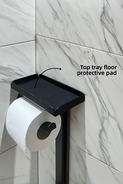 Egza طقم حمام 3 في 1، حامل مناديل تواليت، سلة مهملات ومجموعة فرشاة المرحاض