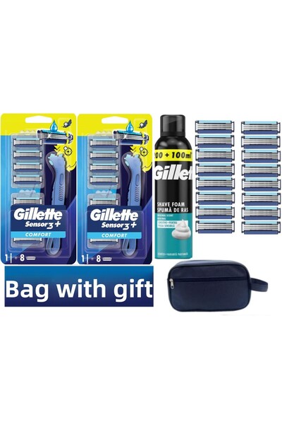 Gillette Aparat Sensor3 Plus Comfort 2 + 16 lame de ras de schimb + 300 ML sp...