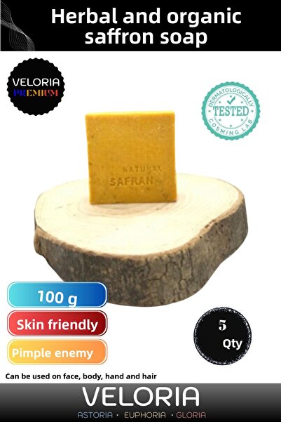 Veloria صابون الزعفران المعطر الجميل من سلسلة Premium 100% عضوي طبيعي لموازنة...