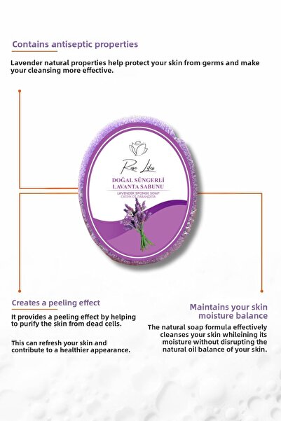 ROSE LİFES ERTAŞLAR صابون اللافندر مع الإسفنج الطبيعي 150 جرام