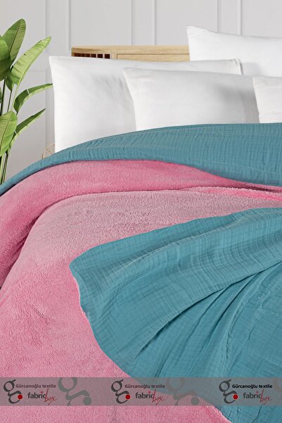 Fabric Box Pătură din lână de pluș cu două fețe Wellsoft Muslin - Televizor 100x170 cm