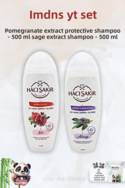 Hacı Şakir Pomegranate 2 in 1 and Sage Shampoo - 500 ml, ROSIE