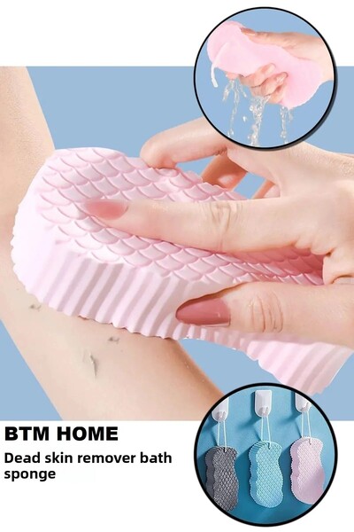 btm home إسفنجة استحمام للجسم - منظف الجلد الميت - ليفة استحمام سحرية