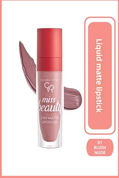 Golden Rose أحمر شفاه ميس بيوتي ستاي ماتي 01 أحمر شفاه سائل غير لامع يدوم طوي...