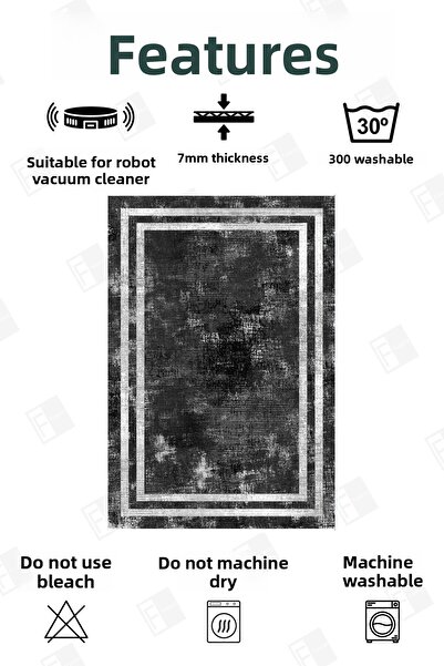 Faiend Set of 2 Non-slip Based Bathroom Rug and Mat - Washable Toilet Seat Set (11)