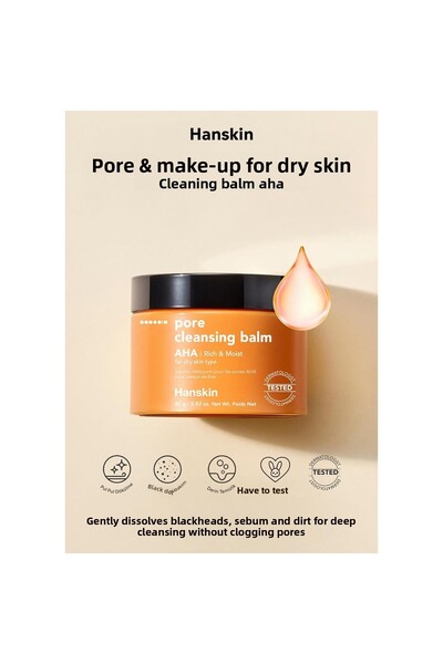 Hanskin Pore Cleansing Balm Aha- Dry Skin/pore and Make-up Cleansing Balm [ 80 G ]