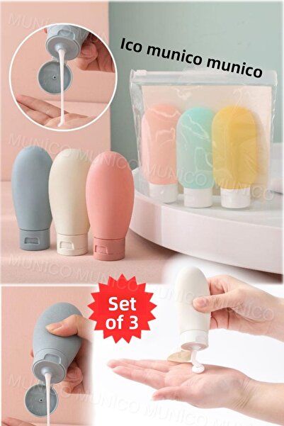 Munico Recipiente de călătorie Munico - Sticle pentru cremă și șampon, set de 3 60 ML