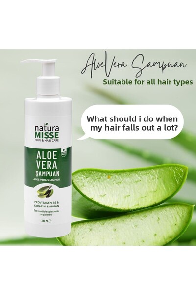 NaturaMisse Aloe Vera Shampoo 330 ml Keratin B5 Provitamin Ylang Oil Anti-Hair Loss Strongly Nourishing Hair