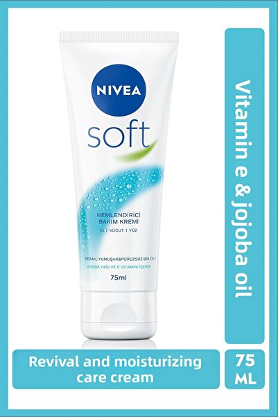 NIVEA Soft Moisturizing Care Cream Hand Body Face 75 ml