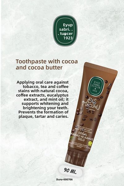 Eyüp Sabri Tuncer Cocoa and Coffee Extract Toothpaste 90 ml 3 Pcs