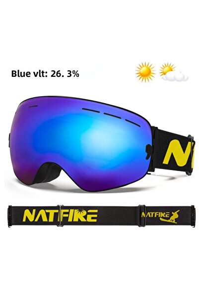 Choice1 Blue NATFIRE Ski Goggles Double Layers Anti-fog UV400 Snowboard Snow Goggles Snowmobile Glasses Eyew