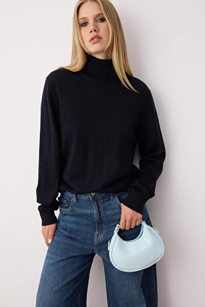 TRENDYOL SHOES Baby Blue Dual-Use Strap Women's Mini/Small Oval Shoulder and Hand Bag Takss25Oc00091