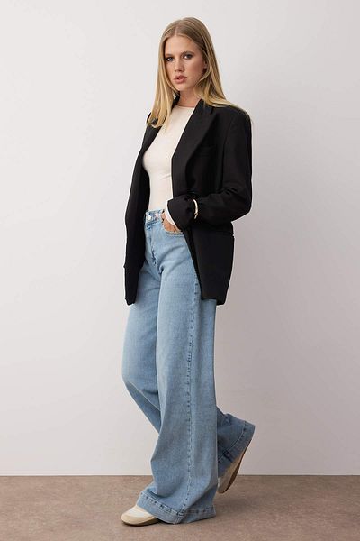 Trendyol Collection Light Blue Regular Waist Wide Leg Comfort Jeans Twoaw26Je00000