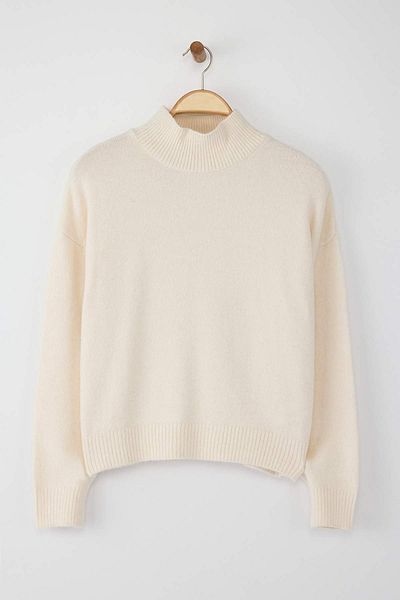 Trendyol Collection Stone Alpaca Wool Blended Premium/Special Yarn Wide Fit Basic Knitwear Sweater Twoaw26Kz00079
