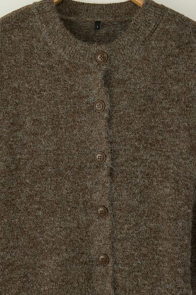 Trendyol Collection Mink Alpaca Wool Blended Wide Fit Knitwear Cardigan Twoaw26Hi00089