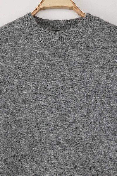 Trendyol Collection Anthracite Alpaca Wool Blended Premium/Special Yarn Wide Fit Basic Knitwear Sweater Twoaw26Kz00080