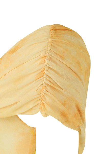 Trendyol Collection Yellow Patterned Boat Neckline Woven Maxi Evening Dress Night Homecoming Dress Tprss25Ae00190