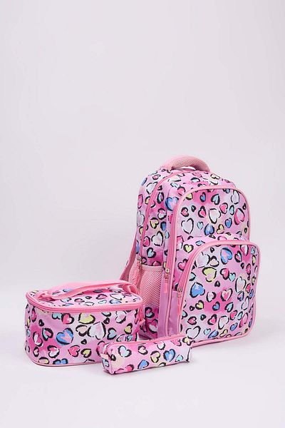 TRENDYOL SHOES Rosa Herz gedruckt 3 Stück Mädchen Kinder Lunchbox Stifthalter SchultascheTAKAW26OI00003