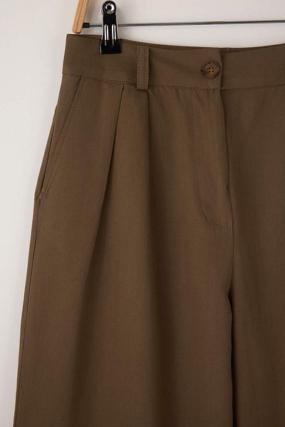 Trendyol Collection Brown Thin Drape Soft Touch 100% Cotton Wide Leg/Wide Leg Pants Twoaw26Pl00010