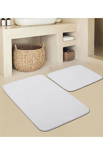 DECORA CASA HOME COLLECTİON Σετ πατάκι μπάνιου 2 τεμαχίων (60X100) και (50X60) Σετ τουαλέτας με αντιολισθητική βάση που πλένεται