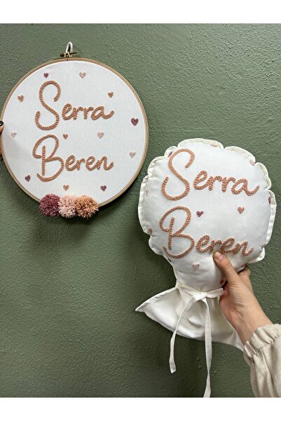 punch passion İsimli Bebek kapı süsü ve takı yastığı takımı (İÇ DOLGULU-Balon...