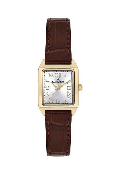 Daniel Klein Dkf.2315A New Trend Gold Color Case Brown Leather Strap Women's Watch