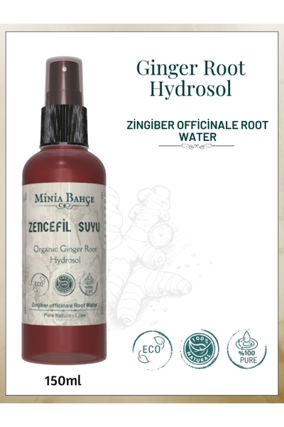 Minia Bahçe Bitki ve Sanat Atölyesi Zencefil Suyu - %100 Doğal Hidrosol, 150 ml