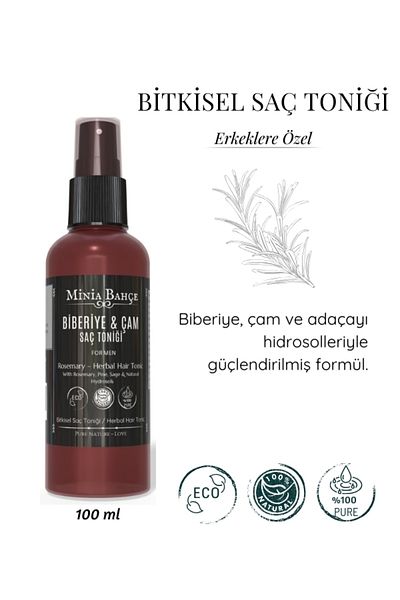 Minia Bahçe Bitki ve Sanat Atölyesi Men's Hair Care Set – 100% Natural Shampoo & Tonic, 400 ml + 100 ml