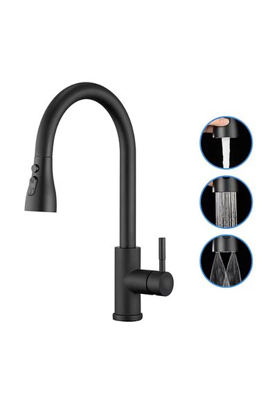 TrioStore Baterie Premium Pentru Chiuveta Bucatarie, Duza Extractabila Cu Furtun De 70 Cm, Cartus Ceramic
