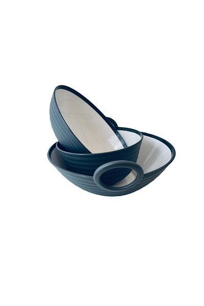 HOBBY LİFE Set of 3 Large Size Vera Bowls / 1600-1800-2800 ml -Bpa Free & Cool Gray