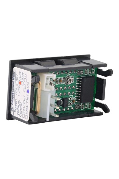 EcoFast Dijital Dual Voltmetre Ampermetre Volt Akım Ölçer Dc 0-100v 10a Kırmızı-Mavi, Voltmetre, Ampermetre
