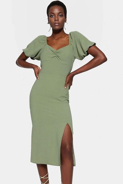 PayBuy Chic Midi Length Dress a Line Mold Short Sleeve Heart Collar Woven Fabric Quality Craftsmanship