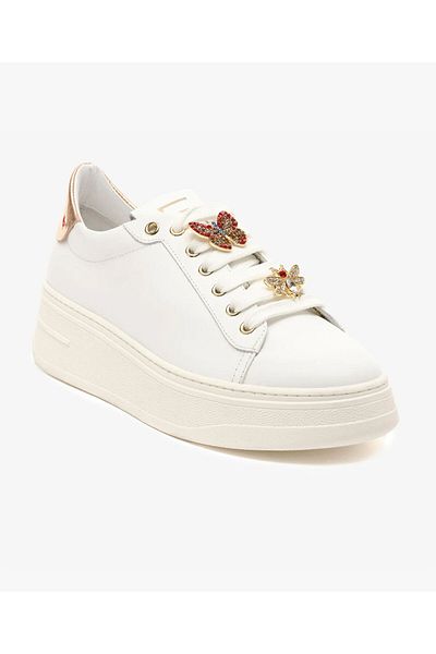 Greyder Pantofi sport de damă din piele naturală aur alb 5y2sa59273