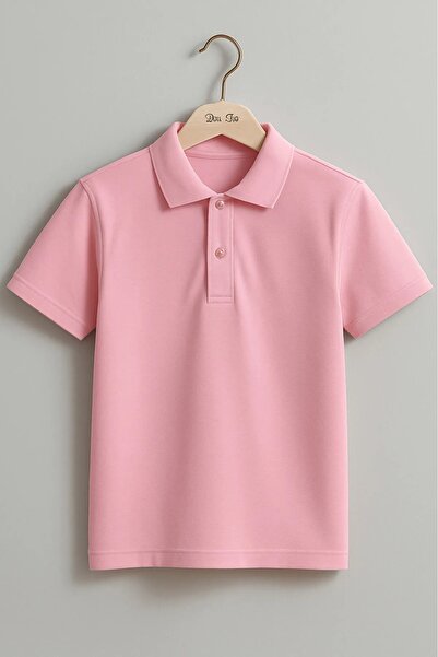 FATELLA Unisex dečija polo majica sa kratkim rukavima, roze školska majica