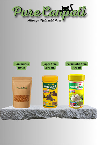 PureCanpati Gammarus,Çöpçü Yem,Sarımsaklı Yem Seti