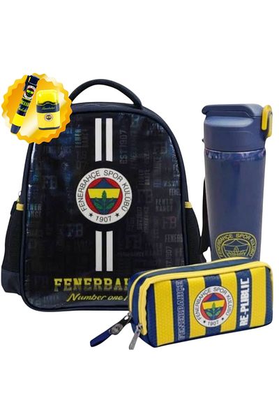 Fenerbahçe Licensed Kindergarten Bag, Double Eyed Pen Bag - Steel Flask 500 ml Gift