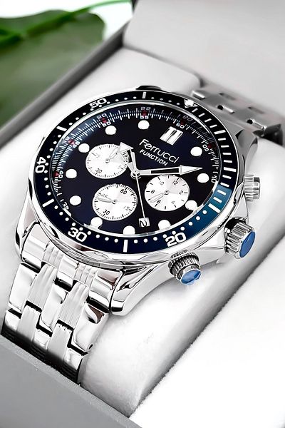 Ferrucci Function Men's Wristwatch Steel Band & Case 3 Atm Bracelet Gift Zmfer088