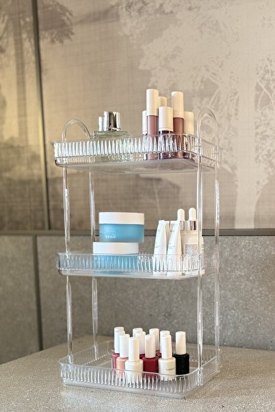 UNIQUE ME 3 Tier Makeup Organizer Cosmetic Accessory Organizer Bathroom Shelf Diamond