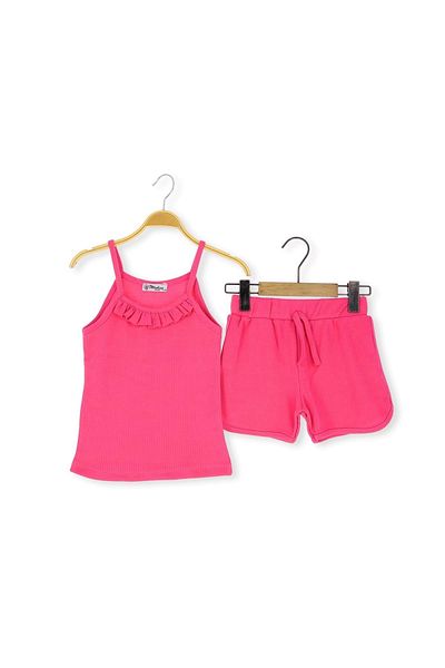 atabay Reported Girl's Shorts Suit Fuchsia