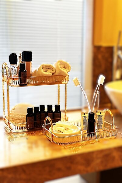 UNIQUE ME Bathroom Organizer Organizer Bathroom Shelf Amber Yellow Set
