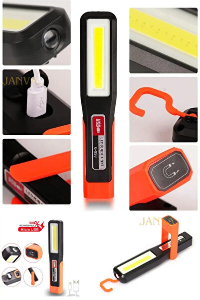 Janva Profesyonel Acil Durum Tamirci Feneri Mıknatıslı Şarjlı
