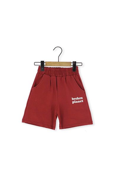atabay Pocket Broken Planet Printed Men's Shorts Claret Red