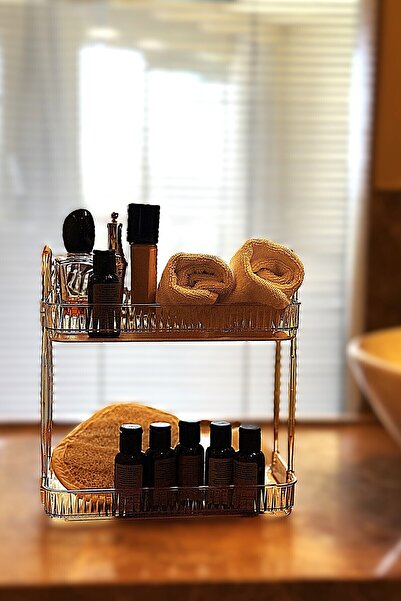 UNIQUE ME 2 Tier Bathroom Organizer Organizer Bathroom Shelf Amber