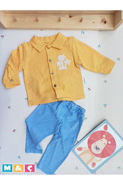 MÇ FAMİLY STORe Baby Boy Children's Muslin Shirt Pants for Holidays and Special Occasions 2-Piece Bottom Top Set