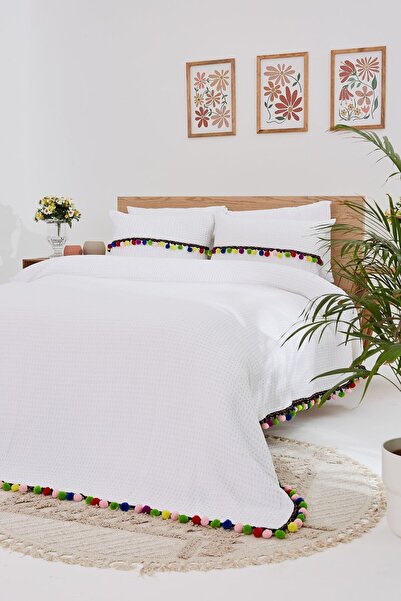BEYAZ Colorful Detailed Custom Design 3-Piece Set: Pillowcase Duvet Cover and Cushion Cover