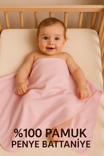 Babush Pembe Bebek Battaniyesi | Çift Katlı 86x86 Cm %100 Penye | Yenidoğan I...