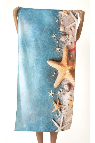 XJIM Soft Textured Digital Printed 100% Cotton Unisex Beach Towel 75X150 Quick Dry Sea Towel