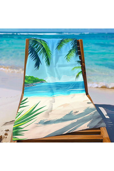 Piloji Summer Patterned Beach Towel - Sea Towel - Bath Towel 75 X 150 cm