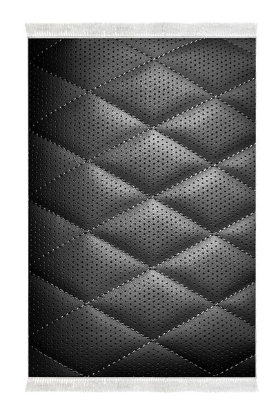 Alanur Home Αντιολισθητική βάση Djt Σετ τουαλέτας Trend Fringed Geometric E5013 Μαύρο