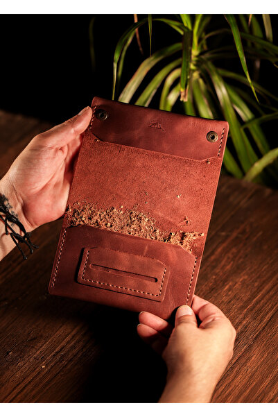 Genel Markalar Hakiki Deri El Yapımı Tütünlük – Vintage Rulo Tütün Çantası